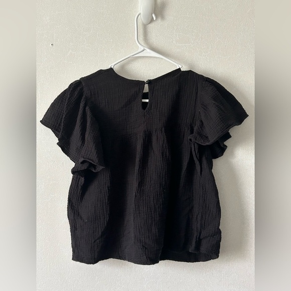 LuLaRoe | Black Textured Ruffle Sleeve Blouse | Size Small - Picture 4 of 4